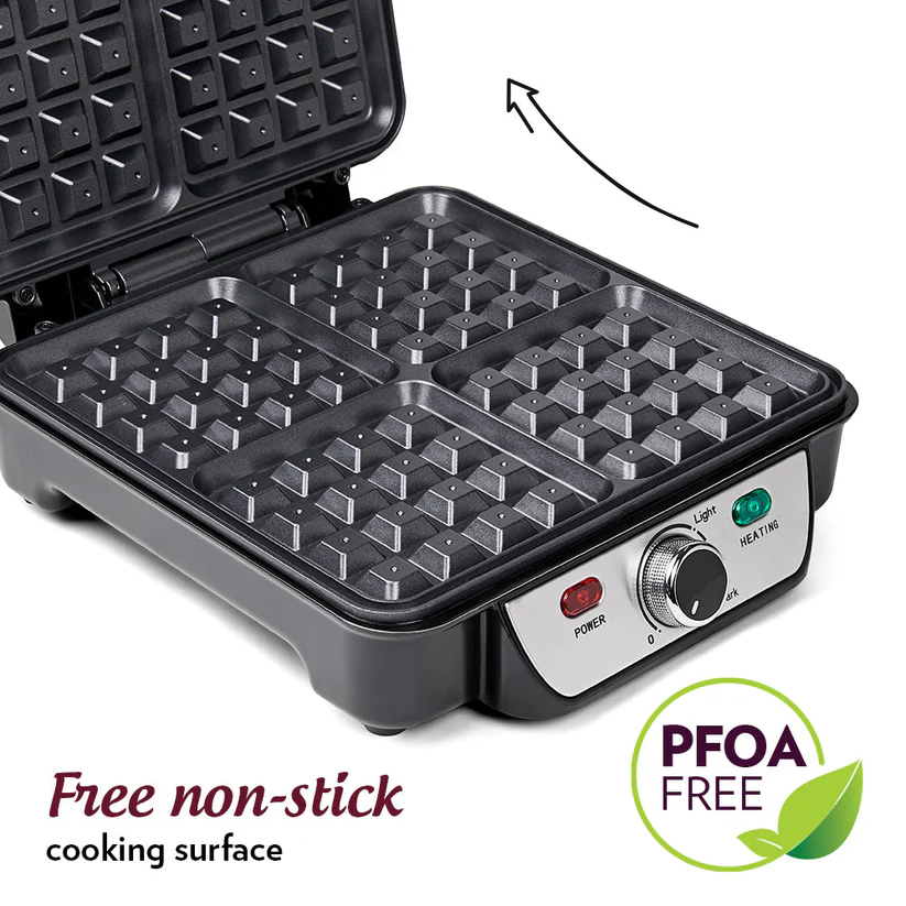 JUMBO 4-SLICE WAFFLE MAKER AM-BWM04-BM