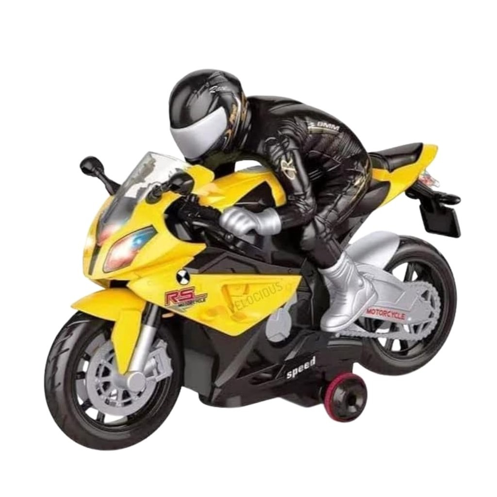 Biker Moto Remote Control Motorcycle - SS00724RK 1:20 scale yellow motorcycle toy with rider