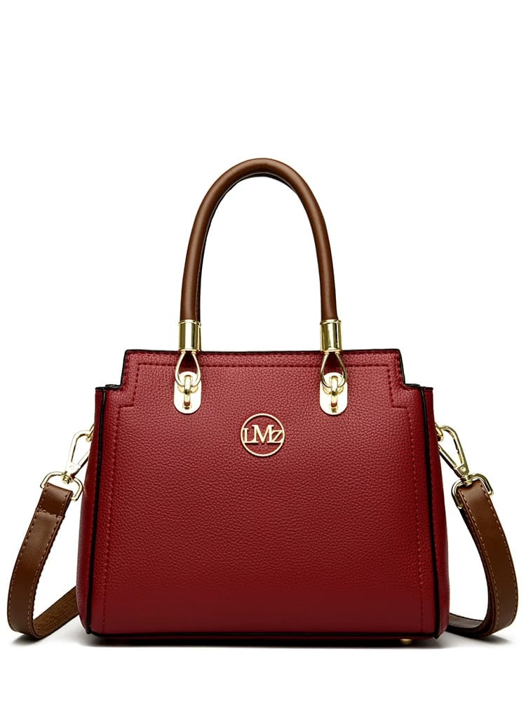 Elegant Red Leather Handbag - AM01421MB Chic, versatile everyday accessory